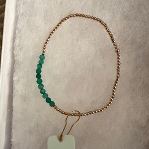 E Newton Gold & Green Onyx Beaded 3MM Bracelet NWT 42.00